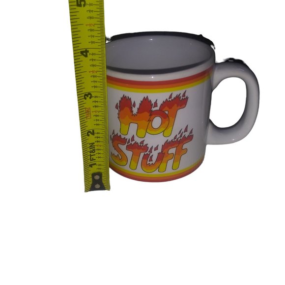 Vintage HOT STUFF Orange/Yellow/White Fire RUSS Coffee/Tea Mug Made in Korea - Picture 6 of 6